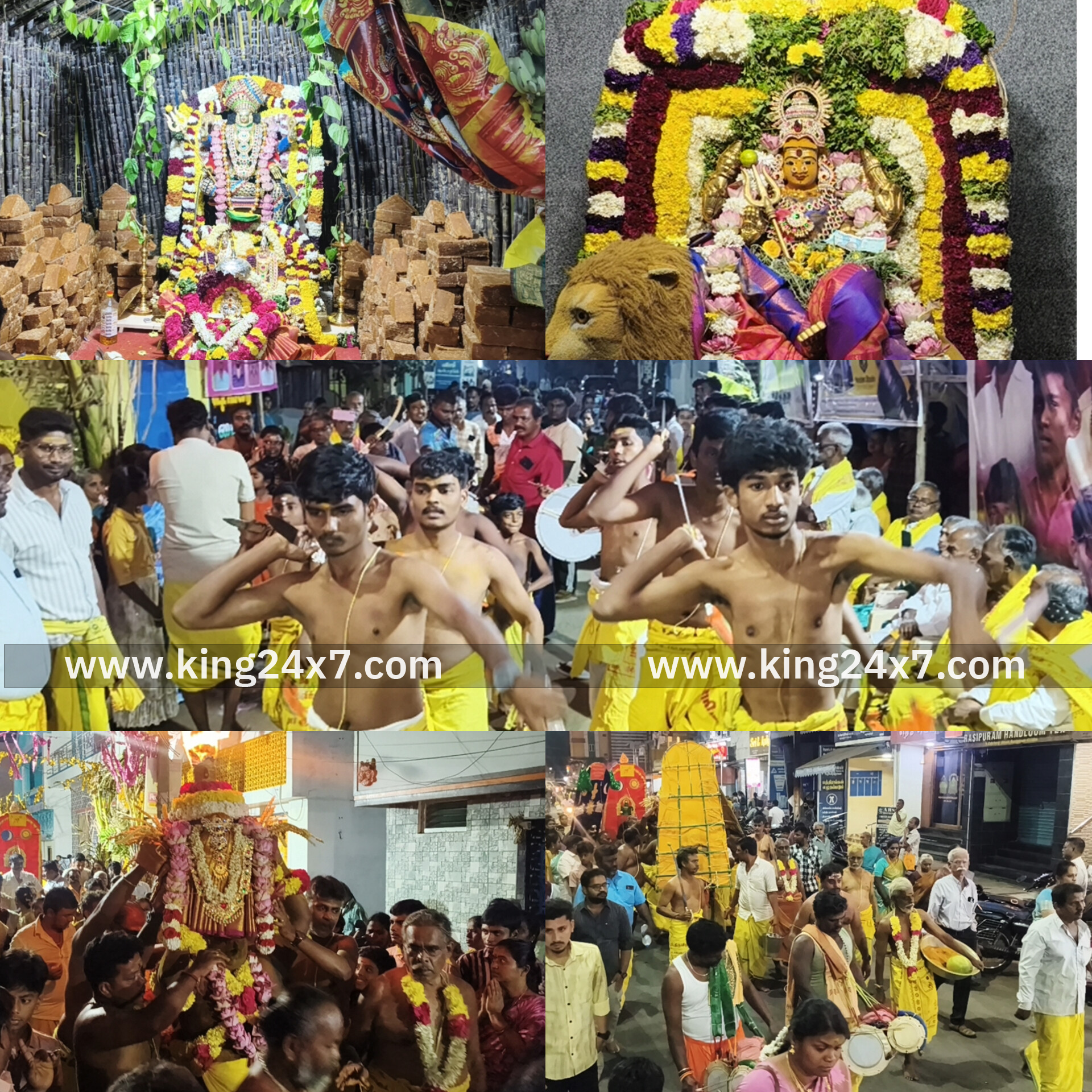 ராசிபுரம் ஸ்ரீ ராமலிங்க சௌடேஸ்வரி அம்மன் கோவிலில் சிறப்பு அலங்காரம்: வீரக்குமரர்கள் கத்தி போட்டு நடனம்..