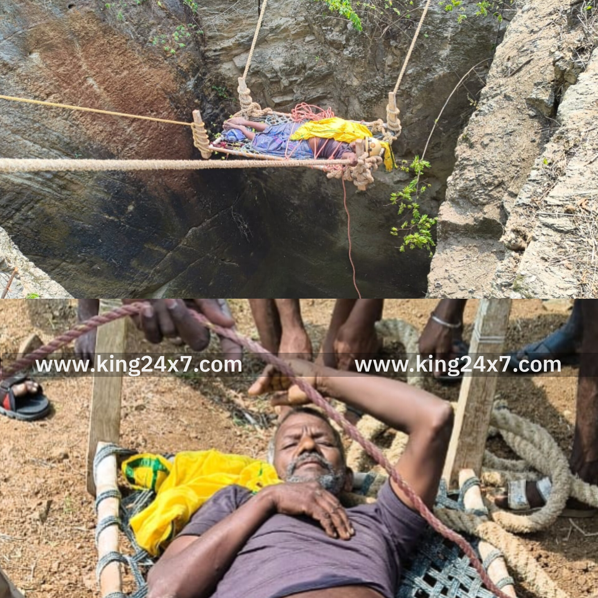 ராசிபுரம் அருகே 40 அடி ஆழ கிணற்றில் தவறி விழுந்த கூலி தொழிலாளி.கிணற்றில் விழுந்ததில் 2 கால்கள் முறிவு ஏற்பட்ட நபரை உயிருடன் மீட்ட தீயணைப்பு துறையினர்...